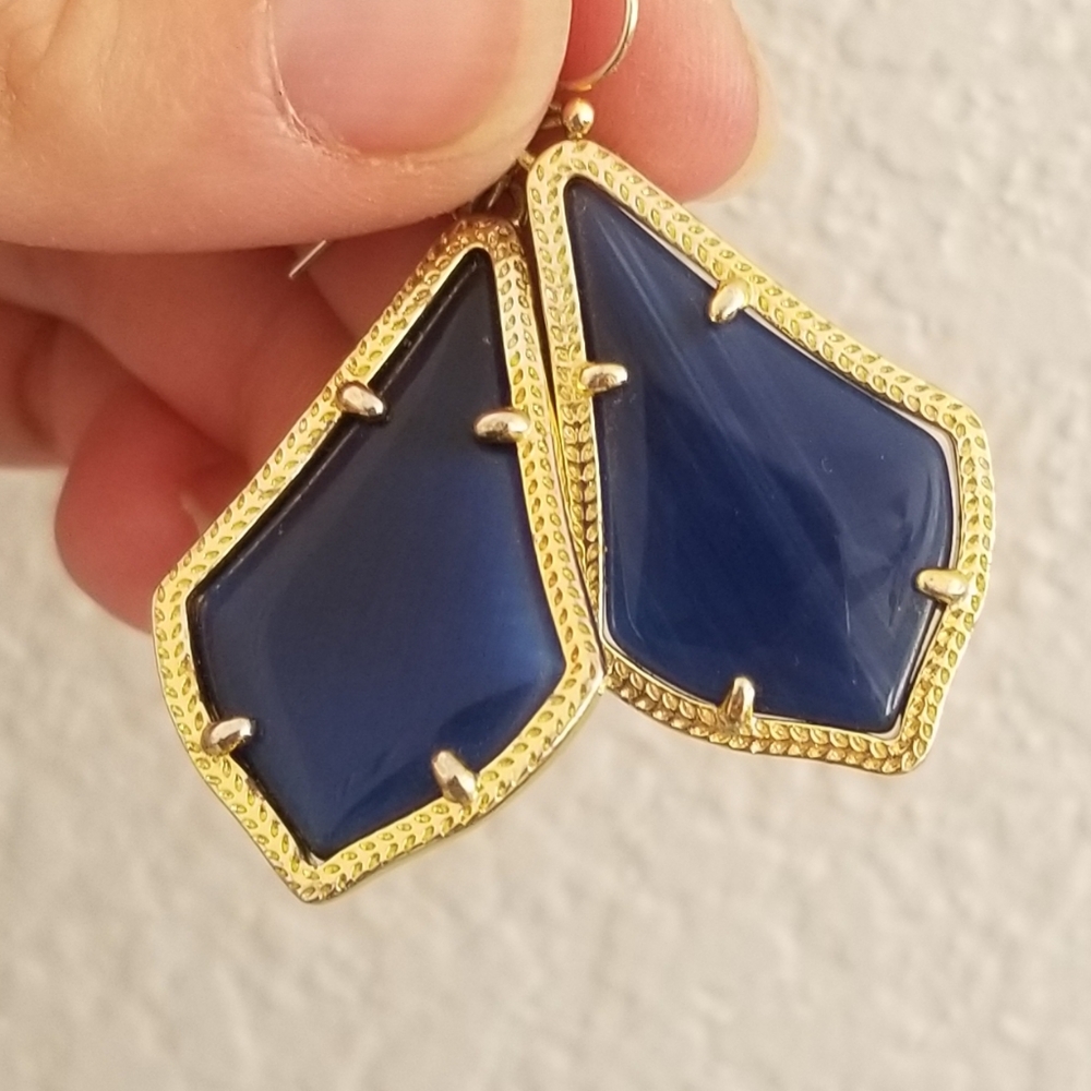 Kendra Scott Navy Alex Earrings - Picture 2 of 3